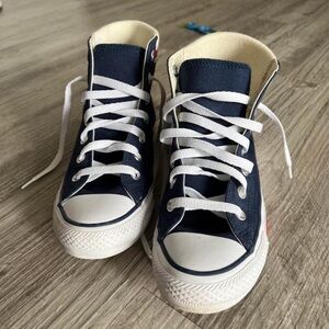 Converse Navy and White High-Top Sneakers - Women's